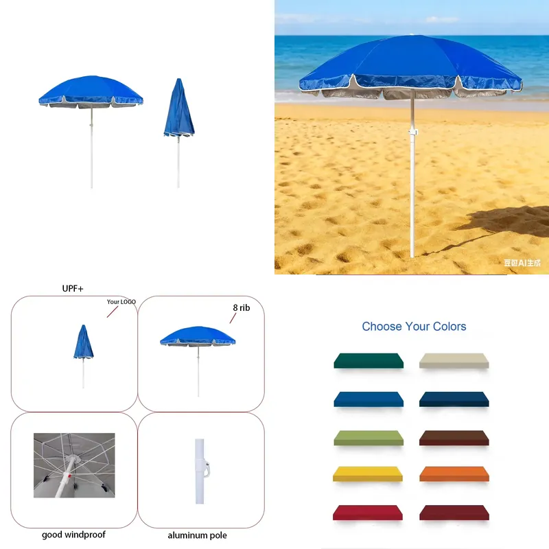 Outdoor Furniture Plus - ร่มสวนดีไซน์คลาสสิก UPF50+ ฐานไม้คุณภาพสูง เสาอะลูมิเนียม 3.25 ฟุต