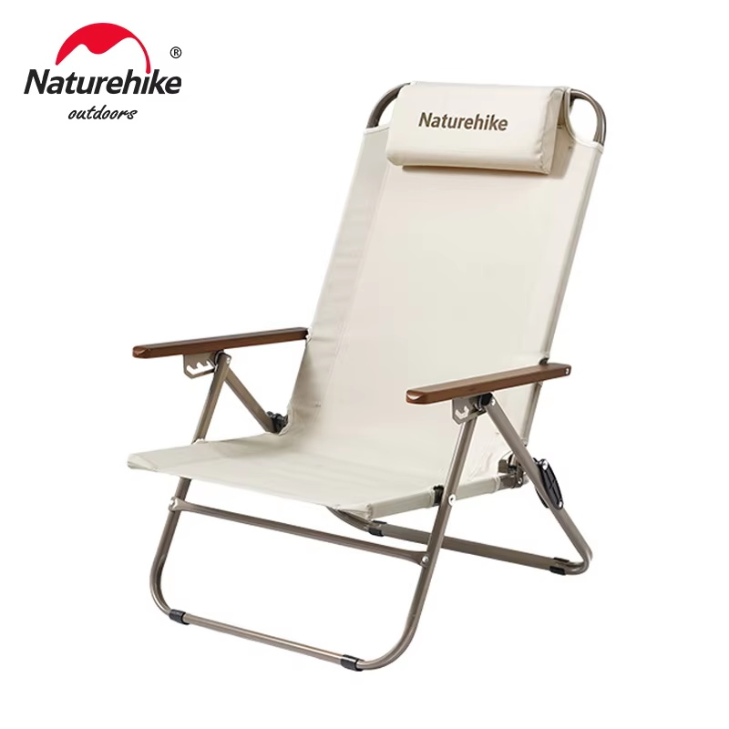 Outdoor Furniture Cheap - Naturehike T02 เก้าอี้พับปรับระดับได้สำหรับตั้งแคมป์ พนักพิงสูง เหมาะสำหรับพักผ่อนกลางแจ้ง เก้าอี้พกพาพร้อมพนักพิงและที่วางแขน