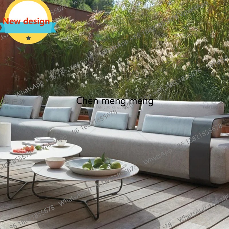 Outdoor Furniture Italian - โซฟาสวนสไตล์อิตาลี D80 สำหรับพักผ่อนในสวน วิลล่า ดีไซน์เรียบง่าย คุณภาพสูง