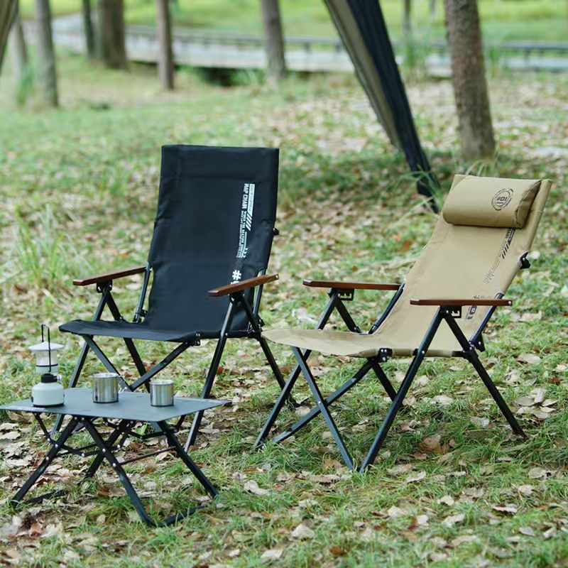 Outdoor Furniture Cheap - เก้าอี้พับพนักพิงสูงสำหรับตั้งแคมป์ชายหาด ปรับได้ 4 ระดับ โครงเหล็ก พกพาสะดวก