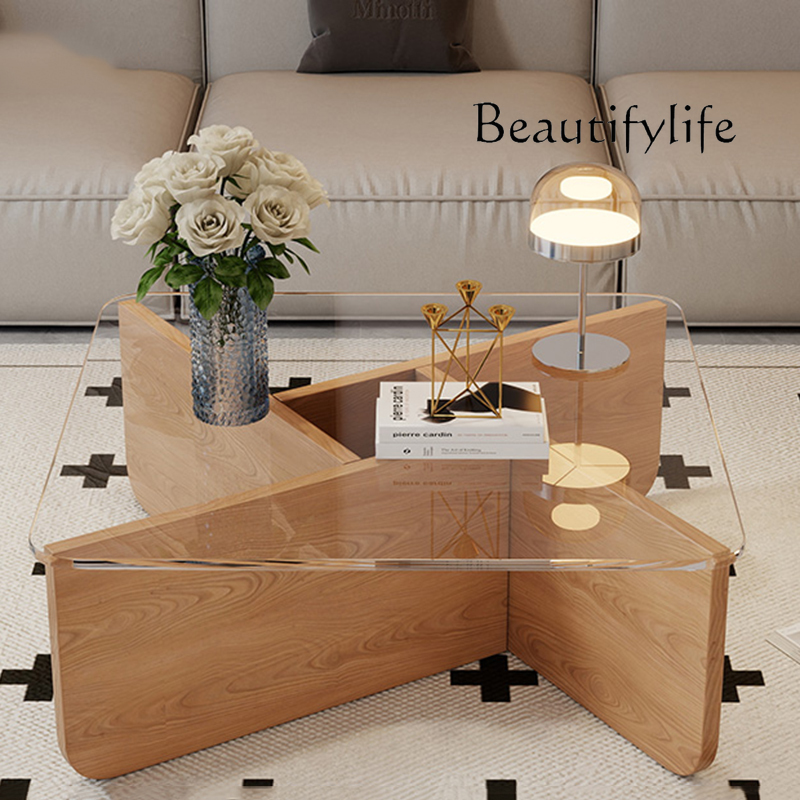 Outdoor Furniture Italian - โต๊ะข้างแบบโปร่งใสพร้อมช่องเก็บหนังสือ โต๊ะเขียนหนังสือกลางแจ้ง โต๊ะกาแฟสไตล์อิตาลี เฟอร์นิเจอร์สไตล์จีน