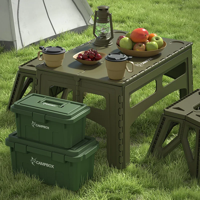 Outdoor Furniture Exhibition - พับแบบพกพากลางแจ้งขยายพลาสติก Camping ตาราง Simple Daily Necessities