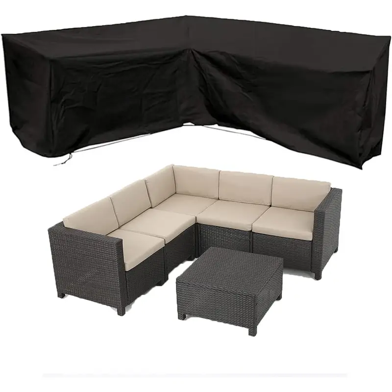 Outdoor Furniture Manufacturer - ผ้าคลุมโซฟากลางแจ้งรูปตัว L ป้องกันรังสียูวี กันน้ำ กันลม ทนทาน