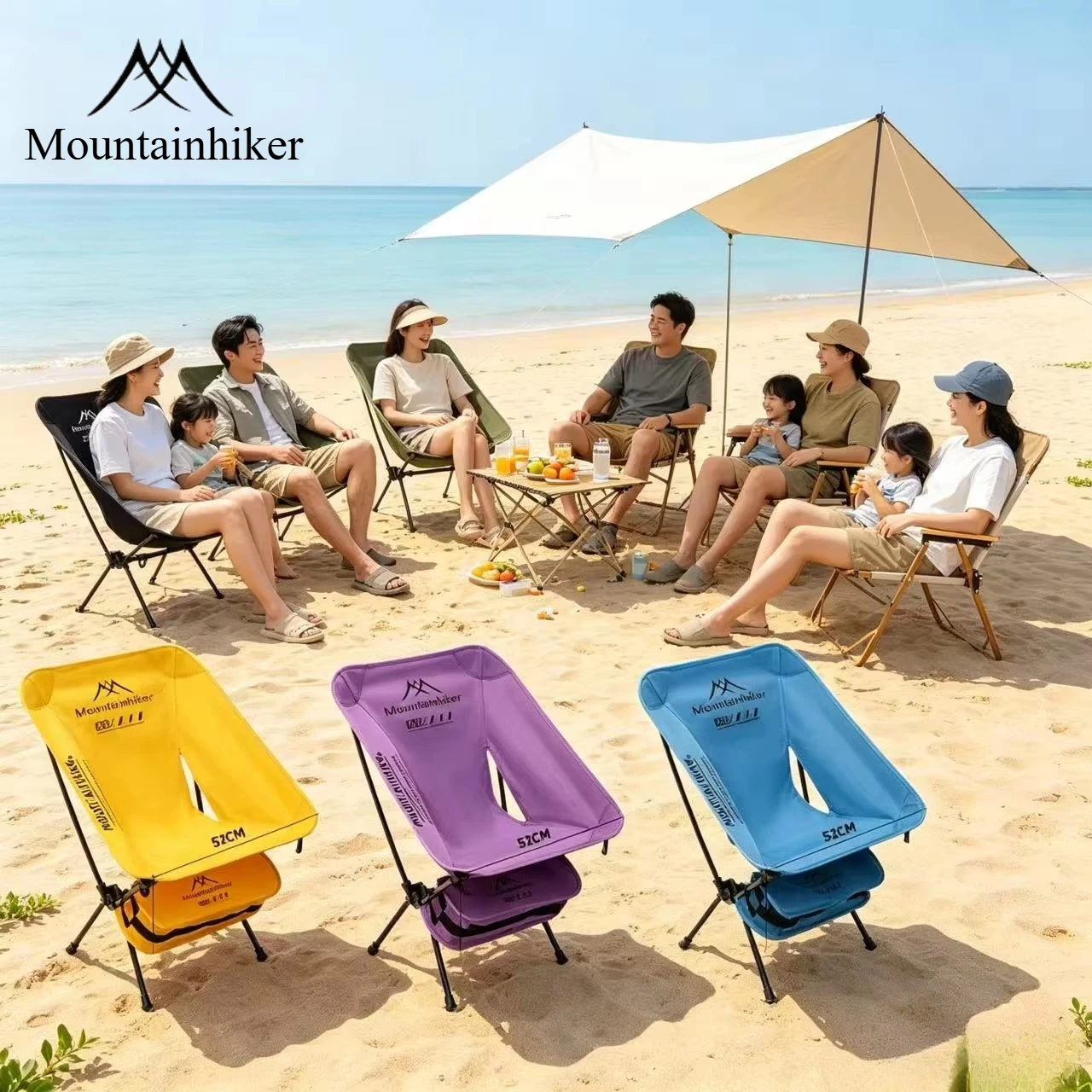 Outdoor Furniture Cheap - เก้าอี้พับน้ำหนักเบาพิเศษ อลูมิเนียมอัลลอยด์ สำหรับตั้งแคมป์ เดินป่า ตกปลา สีเขียว