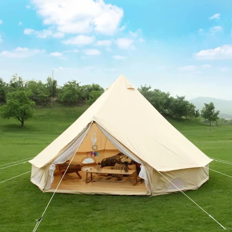 Outdoor Furniture Plus - เต็นท์กระโจมอินเดียแบบพกพาสำหรับตั้งแคมป์ปิกนิกกลางแจ้ง 4 ฤดู ผ้าหนา กันน้ำ พร้อมหลังคาป้องกันลมอย่างดี