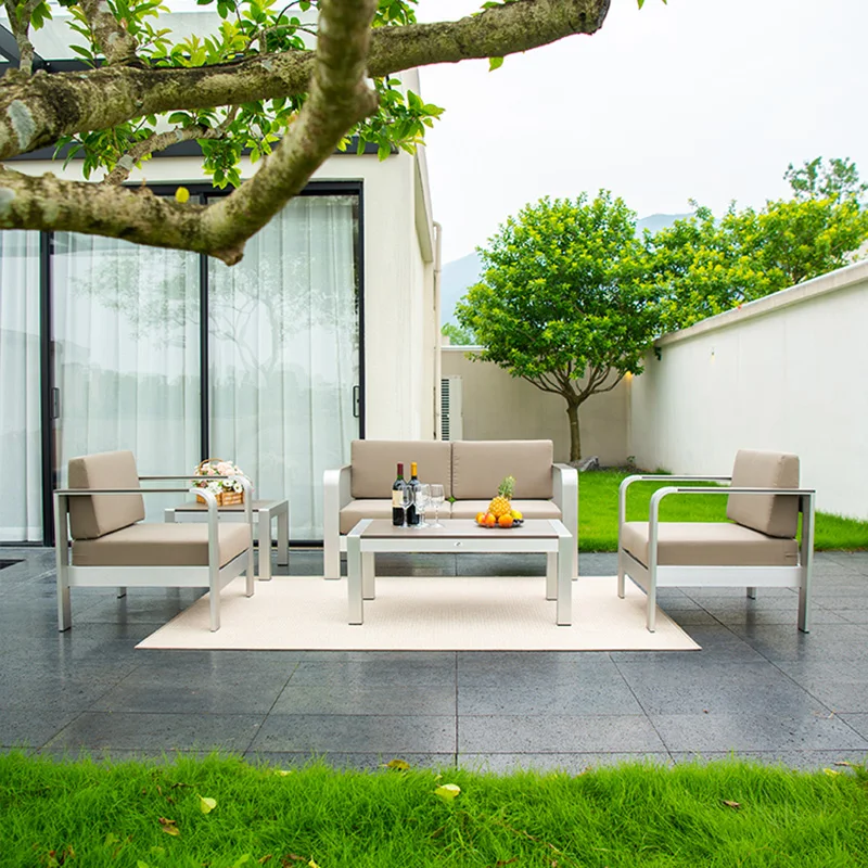 Outdoor Furniture Italian - โซฟาสวนดีไซน์เรียบง่ายสไตล์อิตาลี โซฟาสวนวิลล่าหรูหราสำหรับพักผ่อนสบายๆ เฟอร์นิเจอร์กลางแจ้ง Divano HBOS