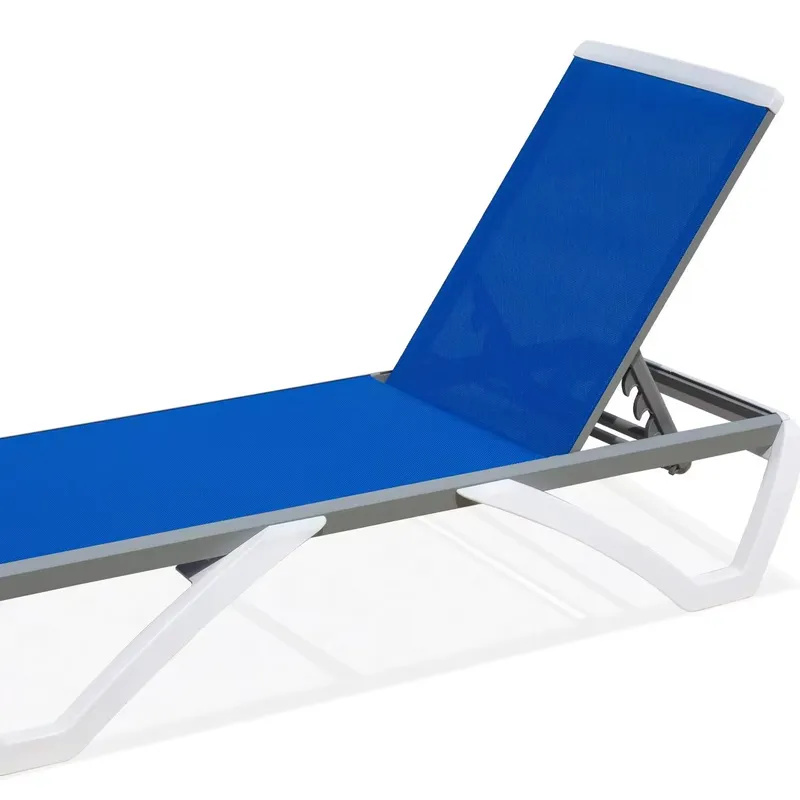 Deck Chair Lounger - เก้าอี้พักผ่อนปรับระดับได้ อลูมิเนียมทันสมัย วัสดุพลาสติกทนทานทุกสภาพอากาศ สำหรับใช้งานกลางแจ้ง ชายหาด ระเบียงริมสระน้ำ