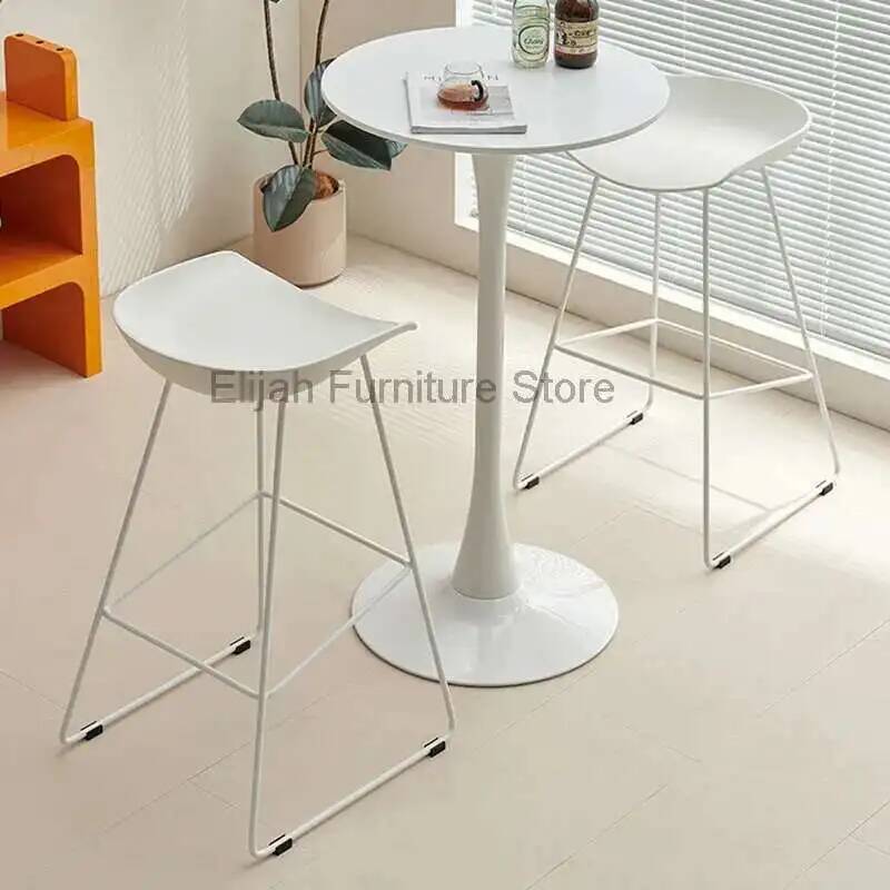 Outdoor Furniture Italian - เก้าอี้บาร์สไตล์มินิมอลทันสมัย แบบนอร์ดิกอิตาเลียน สำหรับครัว พร้อมพนักพิง เก้าอี้สูงพลาสติกสำหรับใช้งานกลางแจ้ง