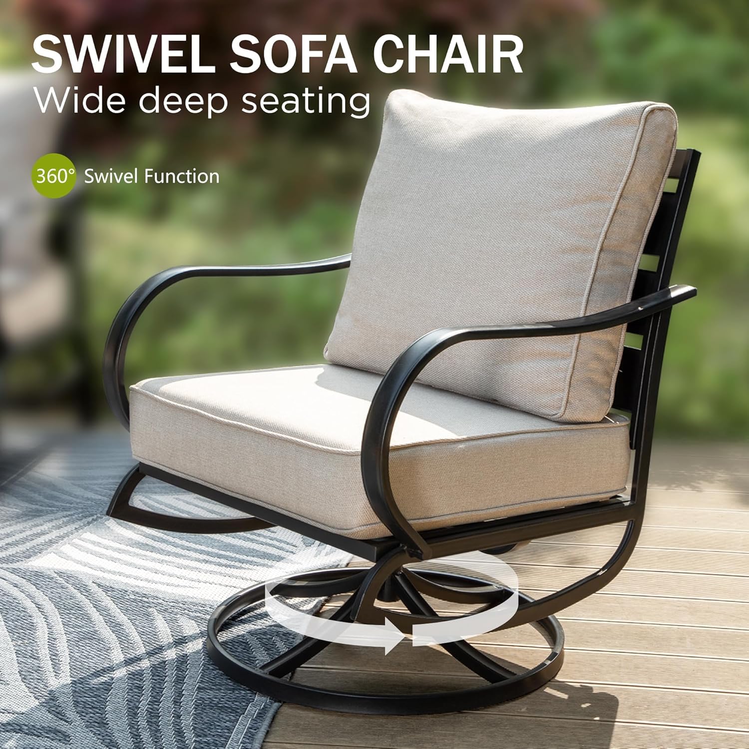 เก้าอี้สนามหมุนได้ 2 ตัว พร้อม - Deck Chair Lounger บทวิจารณ์และราคา