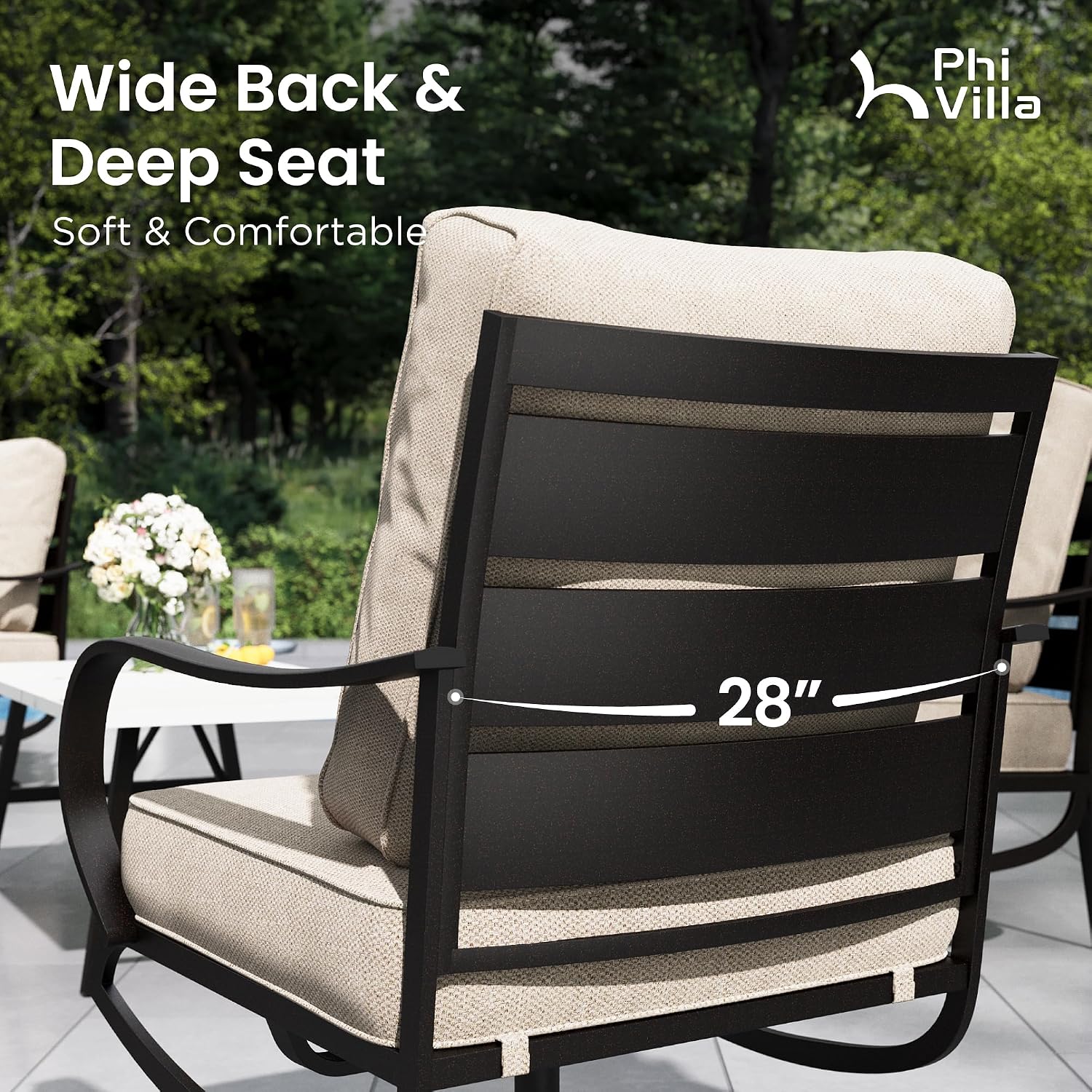 เก้าอี้สนามหมุนได้ 2 ตัว พร้อม - Deck Chair Lounger บทวิจารณ์และราคา