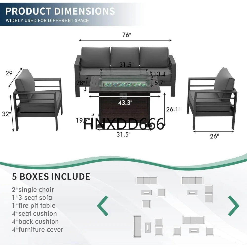 ชุดเฟอร์นิเจอร์ลานบ้านพร้อมโต๊ - Outdoor Furniture Fire Pit บทวิจารณ์และราคา