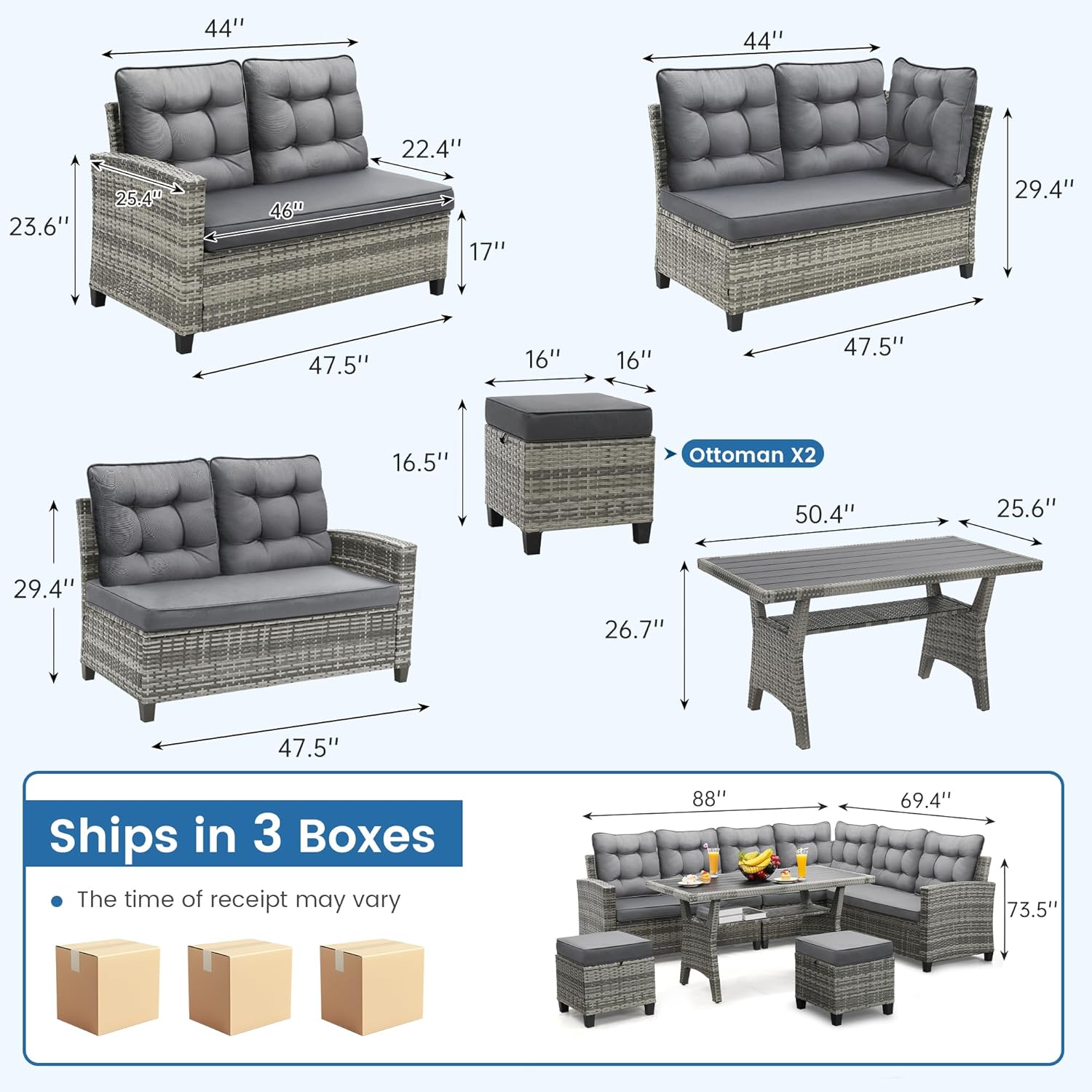 ชุดเฟอร์นิเจอร์ลานบ้าน 6 ชิ้น  - Outdoor Furniture Ideas บทวิจารณ์และราคา