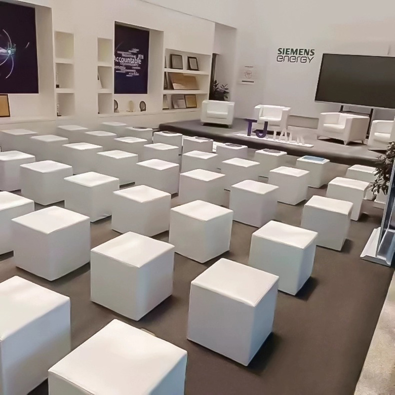เก้าอี้หนังทรงสี่เหลี่ยมเล็กแบ - Outdoor Furniture Exhibition บทวิจารณ์และราคา