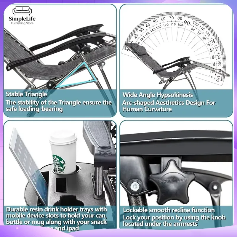 เก้าอี้พักผ่อนปรับเอนได้แบบไร้ - Deck Chair Lounger บทวิจารณ์และราคา