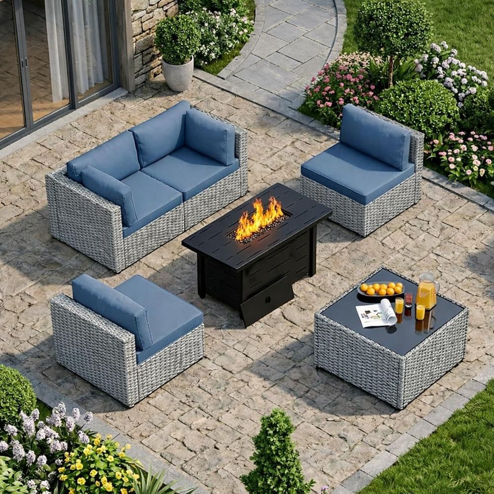 ชุดเฟอร์นิเจอร์ลานกลางแจ้ง 5 ช - Outdoor Furniture With Fire Pit Table บทวิจารณ์และราคา