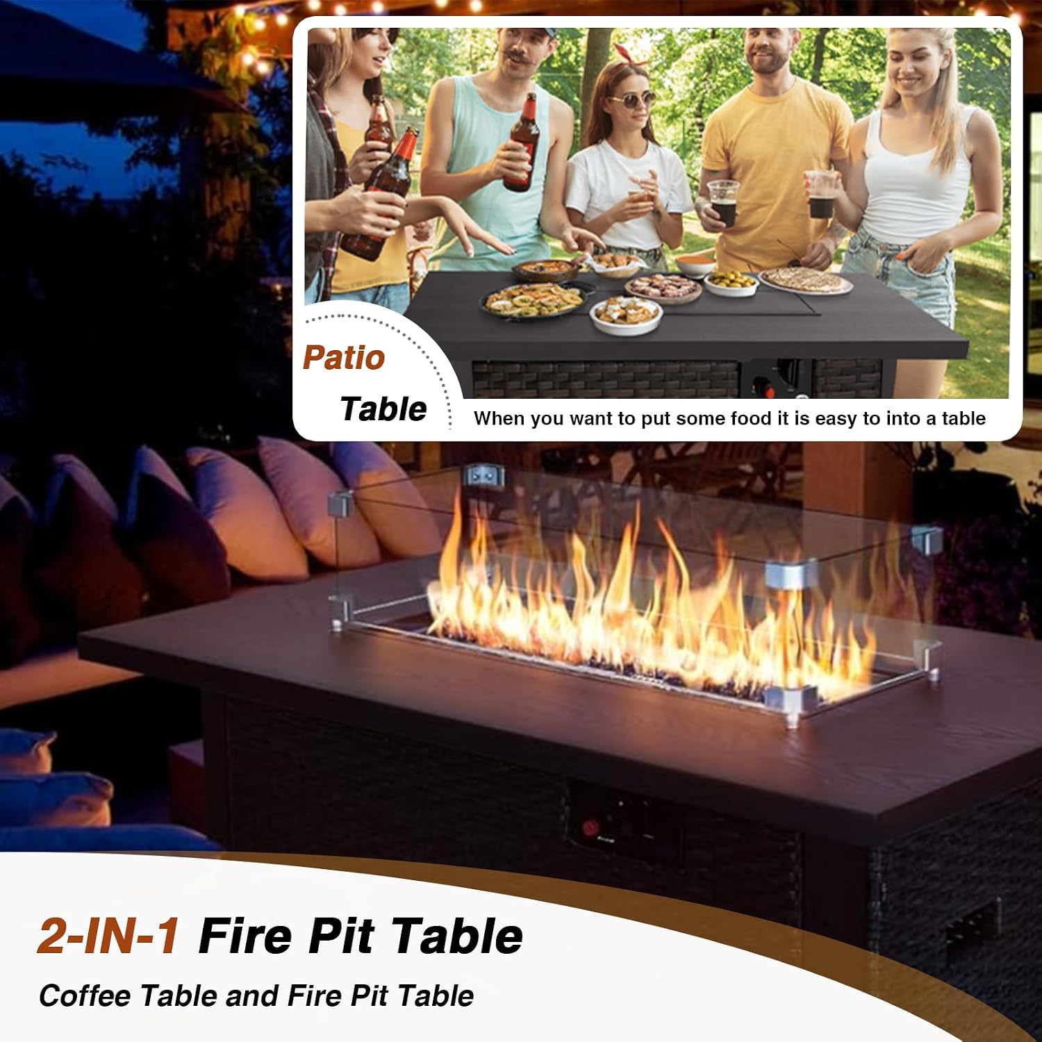 ชุดเฟอร์นิเจอร์ลานบ้านพร้อมโต๊ - Outdoor Furniture With Fire Pit Table บทวิจารณ์และราคา