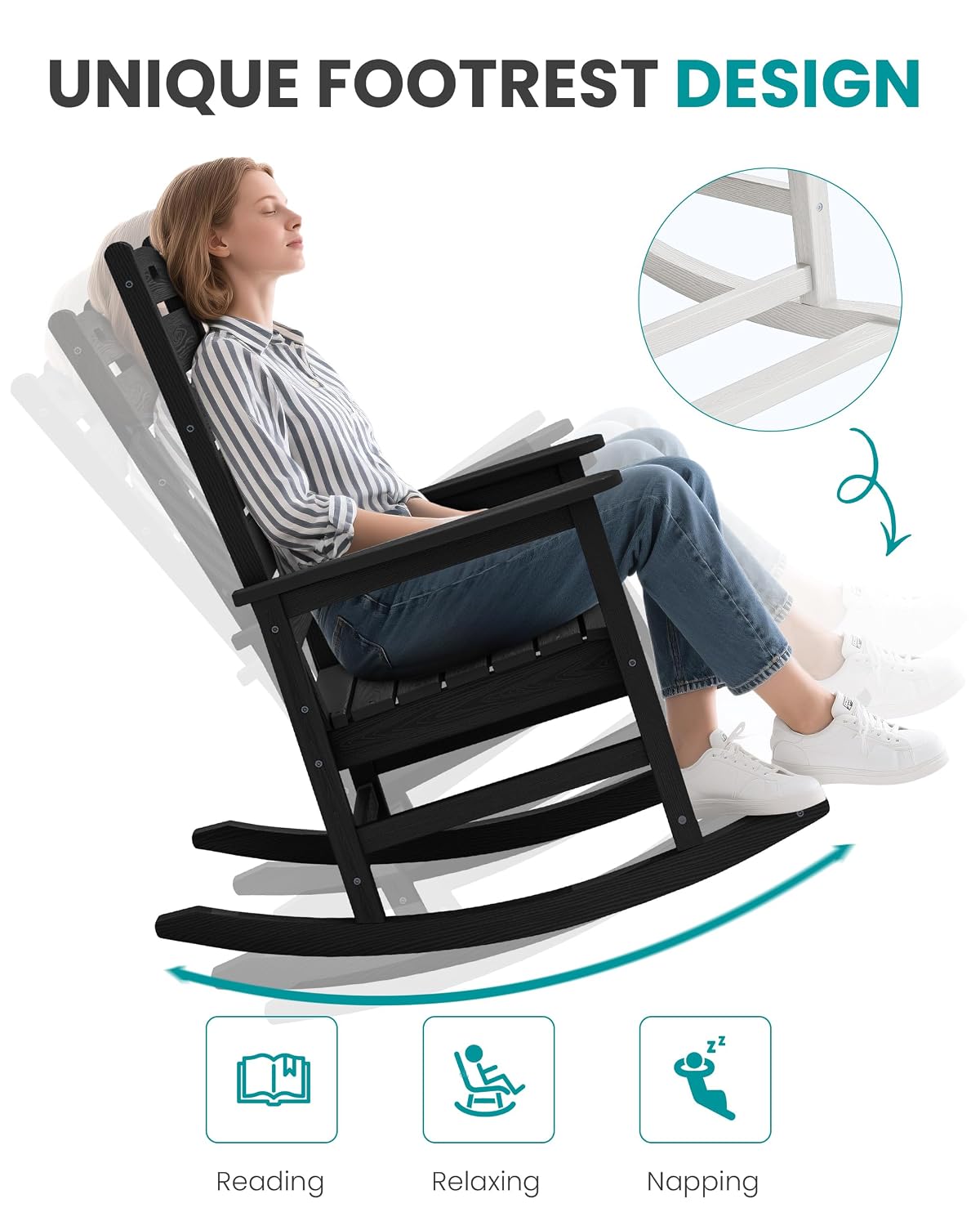 เก้าอี้โยกกลางแจ้งขนาดใหญ่พร้อ - Deck Chair Lounger บทวิจารณ์และราคา