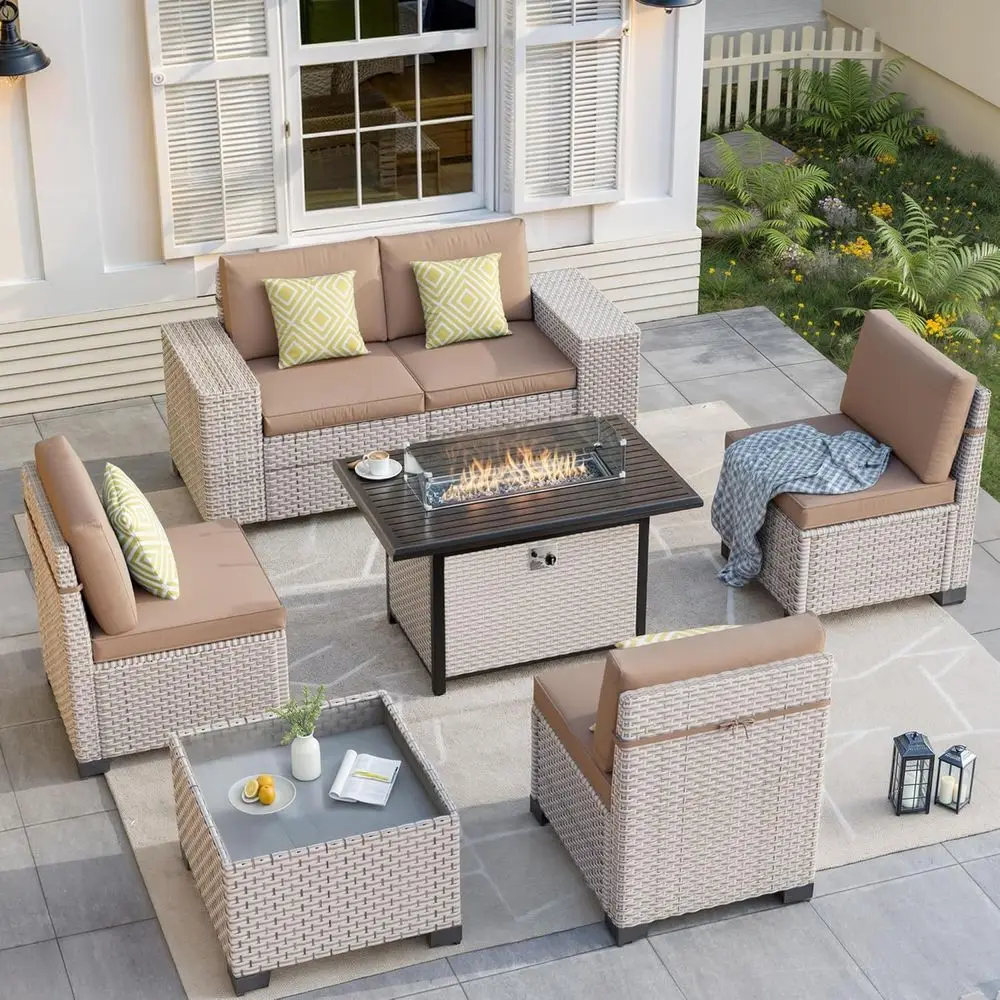 ชุดเฟอร์นิเจอร์กลางแจ้ง 7 ชิ้น - Outdoor Furniture Fire Pit บทวิจารณ์และราคา