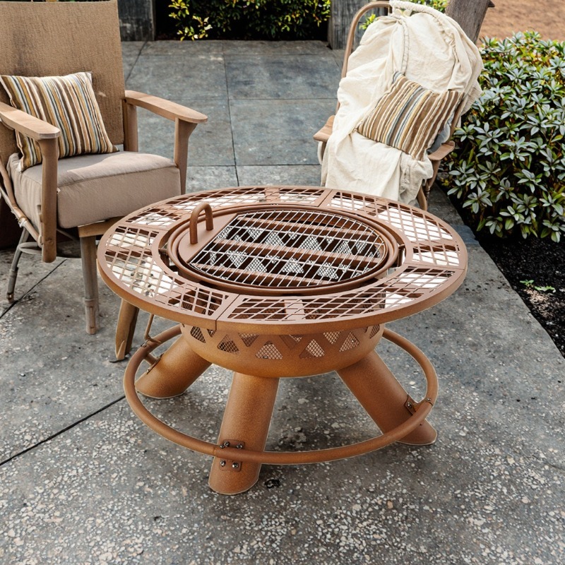 ชุดเตาบาร์บีคิวและเตาไฟอเนกประ - Outdoor Furniture Fire Pit บทวิจารณ์และราคา