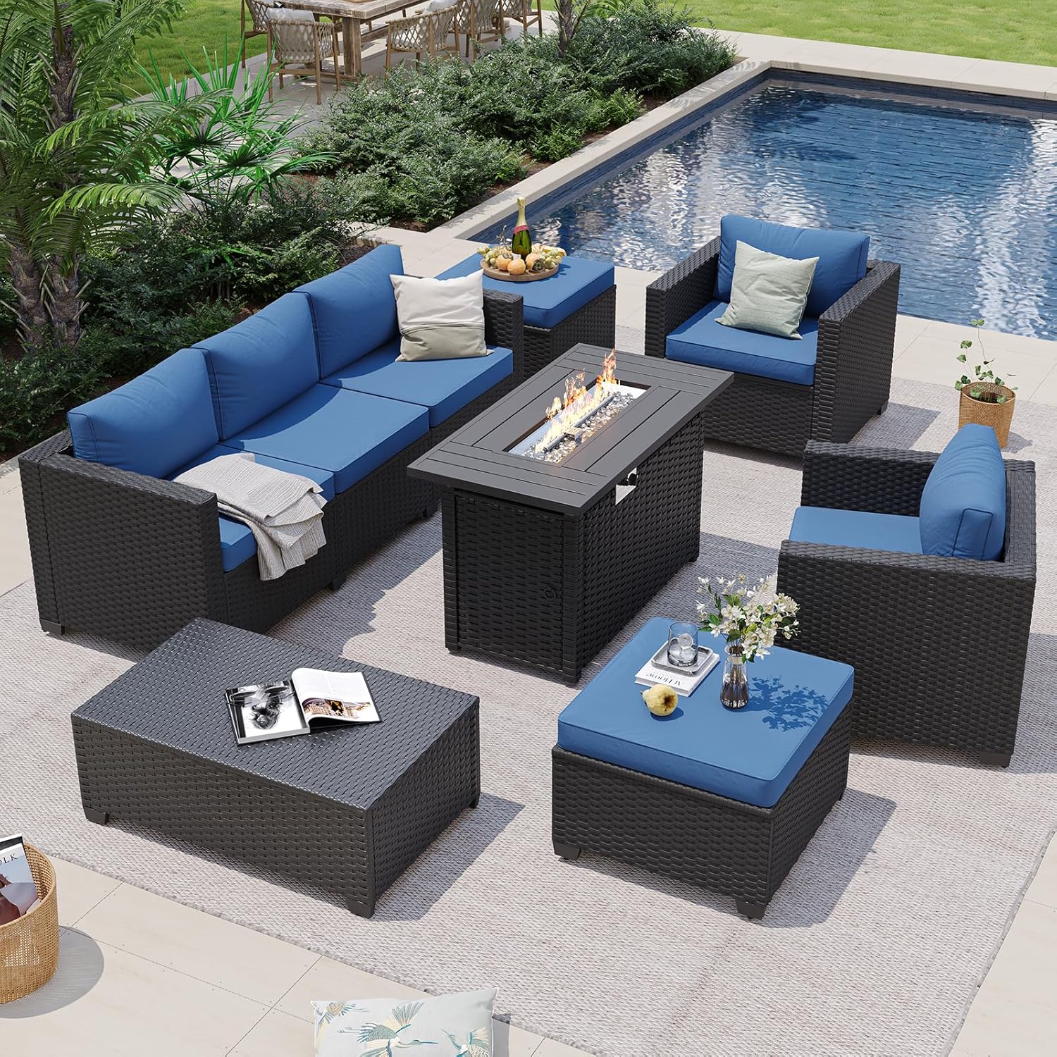 โซฟาแบบแยกส่วนสำหรับกลางแจ้งสี - Outdoor Furniture Fire Pit บทวิจารณ์และราคา
