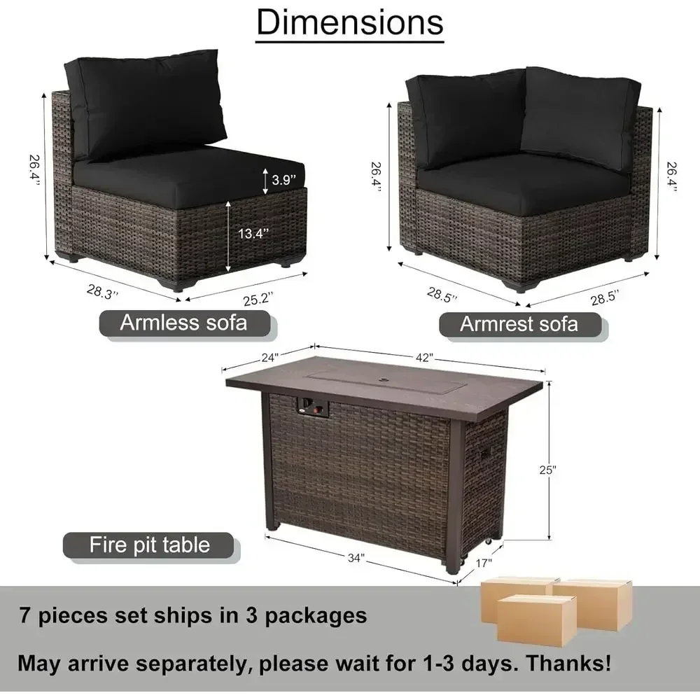 ชุดเฟอร์นิเจอร์ลานกลางแจ้ง 7 ช - Outdoor Furniture Fire Pit บทวิจารณ์และราคา
