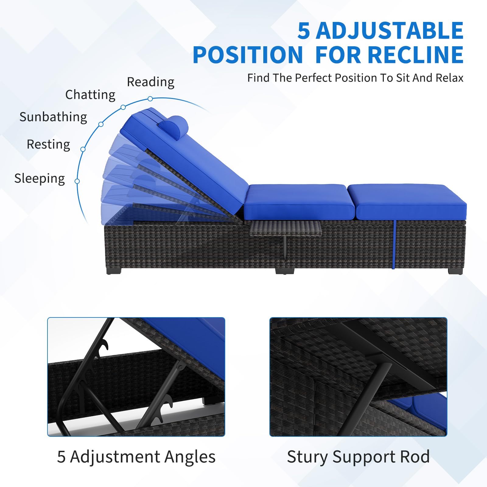 เก้าอี้อาบแดดกลางแจ้งแบบชุด 2  - Deck Chair Lounger บทวิจารณ์และราคา