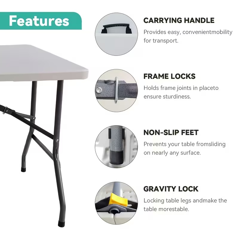 โต๊ะพับได้, โต๊ะพลาสติกพกพาพร้ - Outdoor Furniture Store บทวิจารณ์และราคา